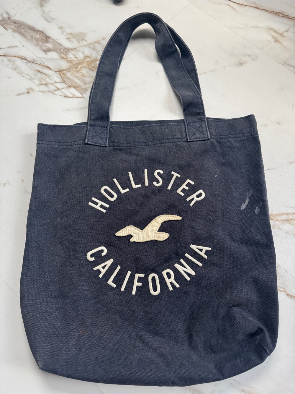 Vintage Y2K Hollister Navy Bird Tote Bag Logo Surf Beach Trendy Back to school